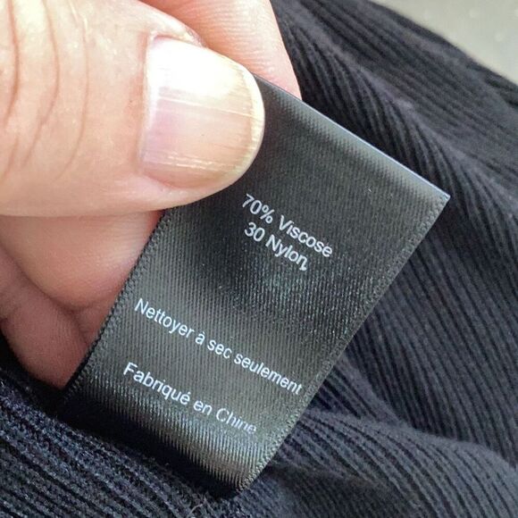 ASTR The Label Faux Wrap Ribbed Knit Sweater Dress Women’s Small Black Bodycon H - Picture 8 of 9